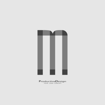 M logo concepts vector design template, icon, emblem with white background