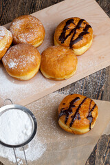 fried in oil Berlin donuts with stuffing