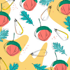 Abstract Acorn on colorful background.Abstract pattern.Design for card, cover ,fabric.