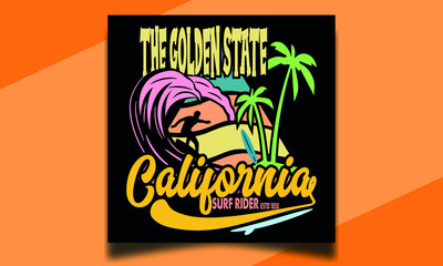 the golden state California typography design 