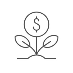 Financial investment line outline icon