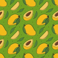 Painted seamless mango background
