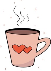 Image of cup of tea or coffee.Vector illustration