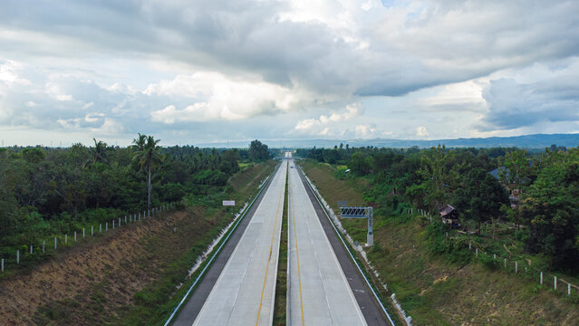 Aerial photo of Sigli Banda Aceh (Sibanceh) toll road.