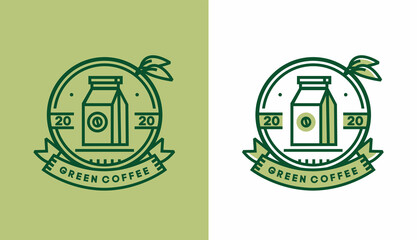 coffee logo design, modern vintage packaging for natural cafe shop menus, suitable for shop and restaurant businesses
