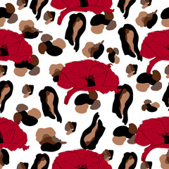 Colorful floral pattern. abstract pattern. Red Poppy and abstract background