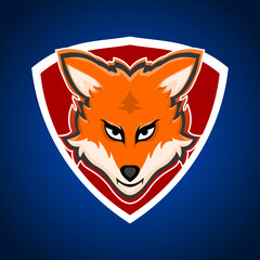 Gaming logo fox, mascot animal aggressive fox, brand mascot character