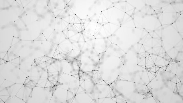 Internet connection network high digital technology. 3D render of abstract geometric background with connecting points and lines. Concept of hi-tech and blockchain nodes or crypto cloud mining