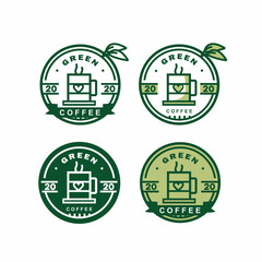 coffee logo design, modern vintage cup for natural cafe shop menu, suitable for shop and restaurant business