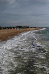 An empty beach on a cold and windy winter's day.