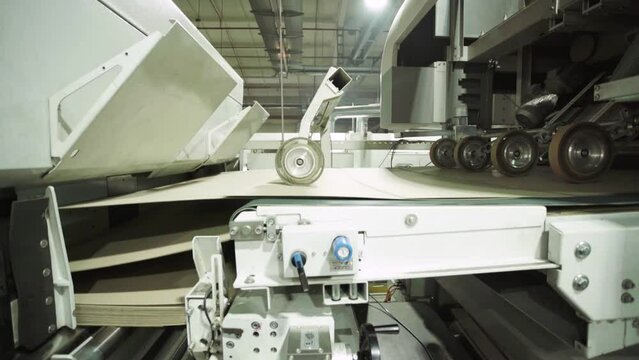 A running conveyor at a paper mill