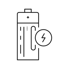 compact battery line icon vector black illustration