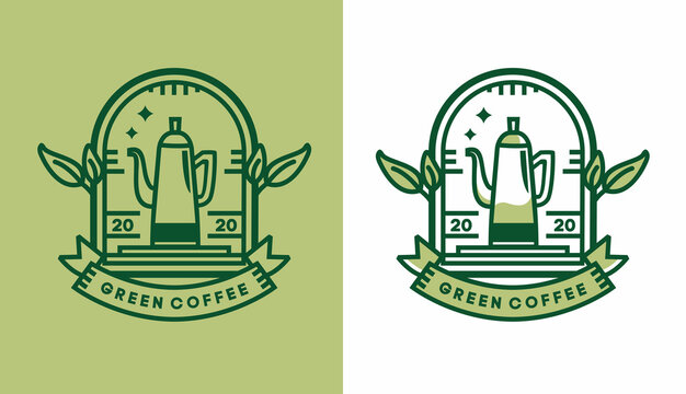 coffee logo design, modern vintage coffee percolator for cafe logo, suitable for food and beverage business