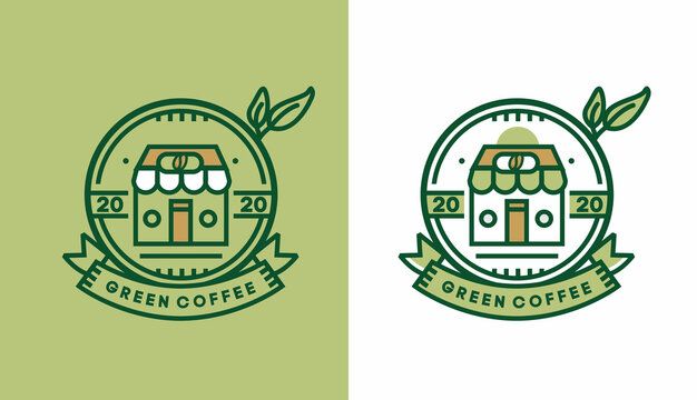 coffee logo design, modern vintage shop for cafe logo, suitable for food and beverage business