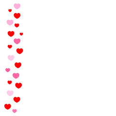 Red and pink hearts at white background. hearts texture. hearts background. Template Background Design, Greeting Card, Poster. Valentine Day. Vector illustration