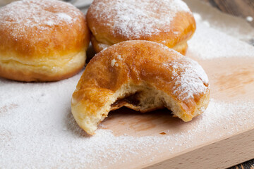 fried in oil Berlin donuts with stuffing
