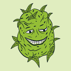 cannabis bud hemp character cartoon cute