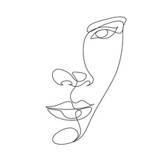 Abstract minimal woman line art.  beauty female portrait. Minimalist modern elegant logo . Woman line art