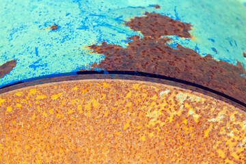 metal surfaces covered with rust and paint residues