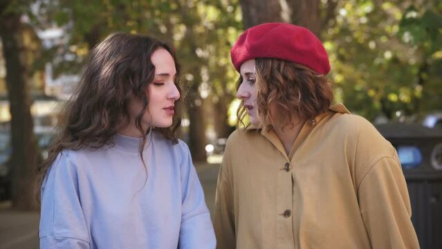 Lesbian girl tries to kiss her friend who rejects her
