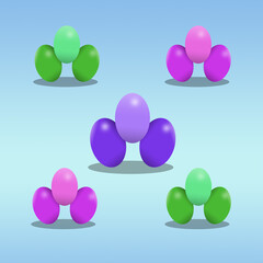 easter green pink purple eggs easter holidays card pattern colorful eggs