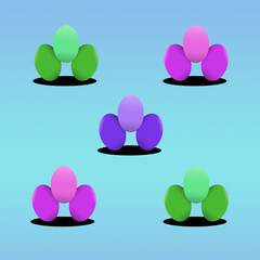 easter green pink purple eggs easter holidays card pattern colorful eggs