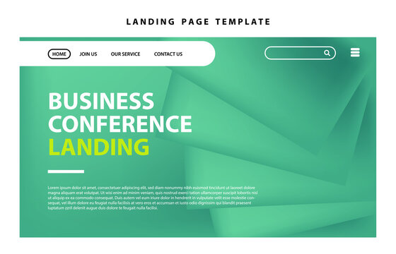 landing page template website presentation digital marketing flat design startup event business set
