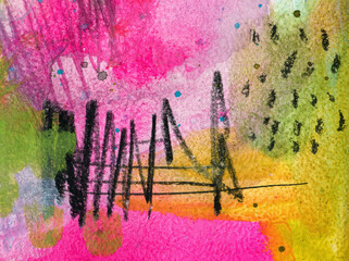 Detail of modern abstract mixed media art