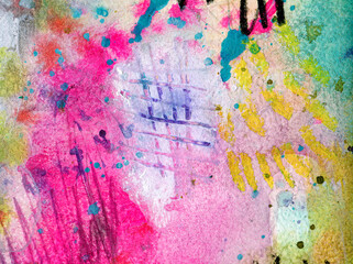 Detail of modern abstract mixed media art