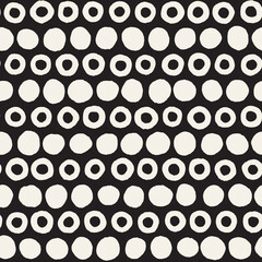 Vector seamless hand-painted pattern. Abstract decorative background with brush strokes. Monochrome hand-drawn texture.