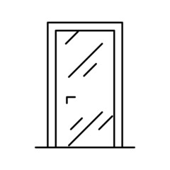 glass door line icon vector illustration