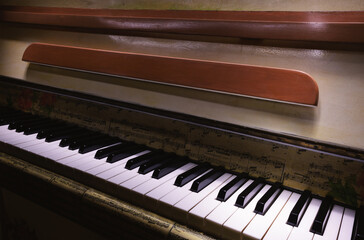 Fototapeta na wymiar Old Decorated Piano Details