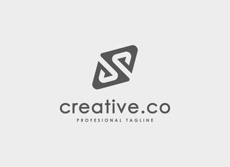 Abstract Initial Letter S or DP Logo. Minimum Monogram Symbol. Usable For Business, Brand and Corporate Identity. Flat Design vector Template Element