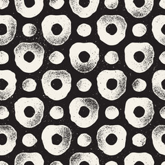 Vector seamless hand-painted pattern. Abstract decorative background with brush strokes. Monochrome hand-drawn texture.