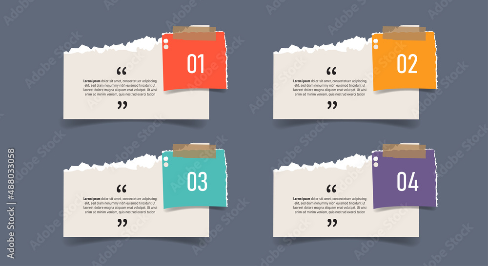 Poster text box design with note papers banner.