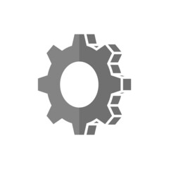 Gear grey flat vector icon