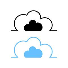 cloud flat icon set for weather element or cloud storage symbol icon.