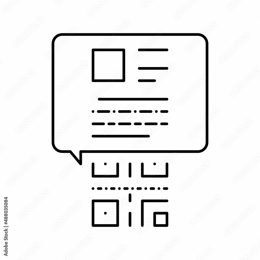 Poster qr code for find product line icon vector isolated illustration