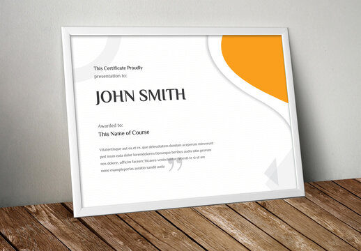 Orange Certificate Design