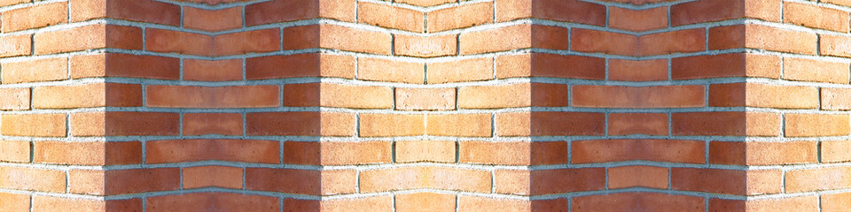 Corner of a new brick wall - web banner concept seamless texture