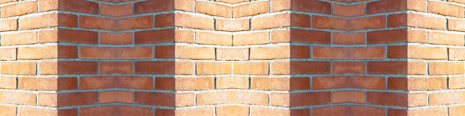 Obraz premium Corner of a new brick wall - web banner concept seamless texture