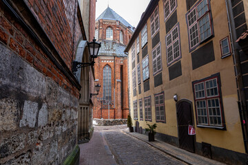 Fototapeta na wymiar Riga Old Town. Medieval Gothic Architecture. Riga the capital of Latvia. Baltic states. Europe.