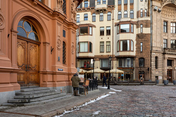 Fototapeta na wymiar Riga Old Town. Medieval Gothic Architecture. Riga the capital of Latvia. Baltic states. Europe.