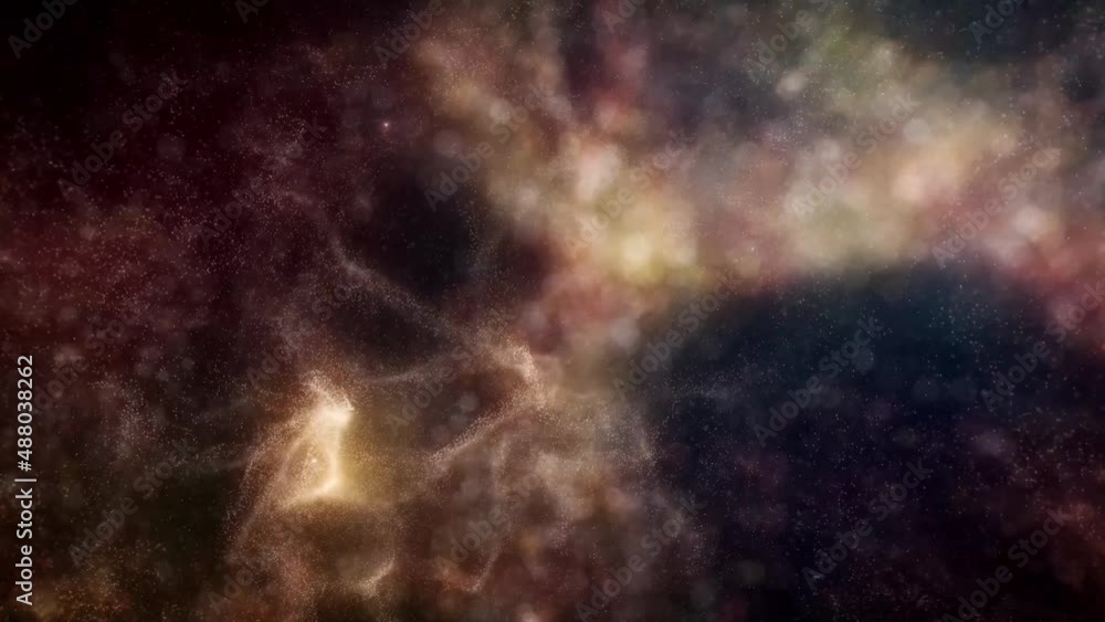 Poster organic fluid cosmos particular background loop/ 4k animation of an abstract wallpaper galaxy landsc