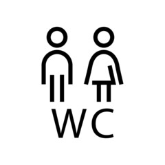 Vector pictogram public toilet and wc logo