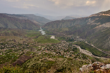 Fototapeta na wymiar View of the surrounding area of Gunib village.