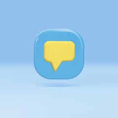 3d message icon, push notification icon. Vector illustration.