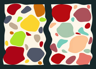 Artistic design, decor for wall decoration in pastel colors. Modern and stylish backgrounds with abstract shapes. A modern collage of wedding invitations, flyers, newsletters, posters, greeting cards.