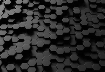 black hexagon pattern background