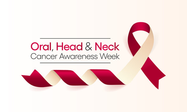 Oral, Head And Neck Cancer Awareness Week Is Observed Every Year In April. These Cancers Are Diagnosed More Often Among People Over Age 50 Than Among Younger People. Vector Illustration